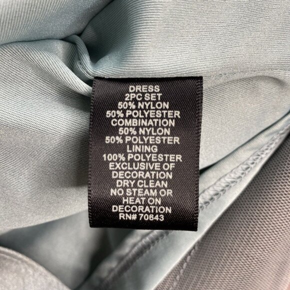 Jessica Howard‎ Dress Jacket Set 12P Blue Tiered Strap Beaded Formal Wedding - Picture 11 of 16